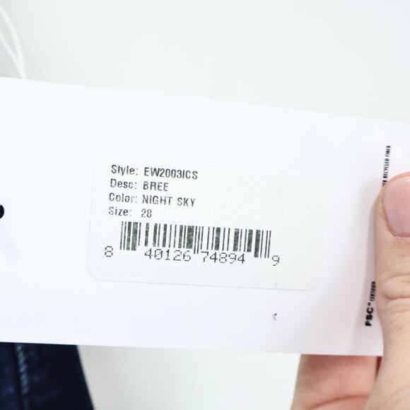 Edwin Bree Mid Rise Crop Stretch Denim Jean Night Sky Blue Size 28 NWT - Picture 3 of 7